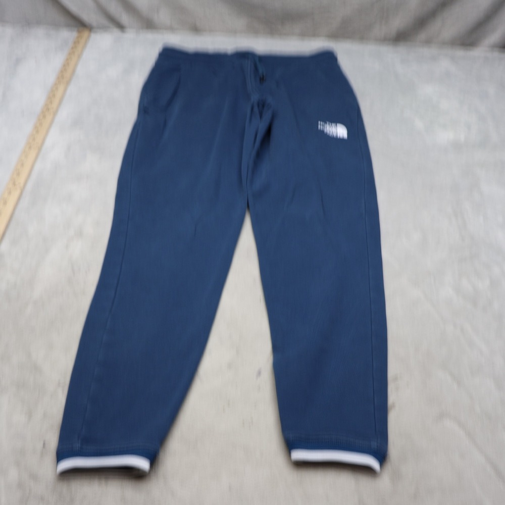 North‎ Face Jogger Pants Womens Medium Blue Nuptse Ribbed-Cuff Relaxed Fit 30x29